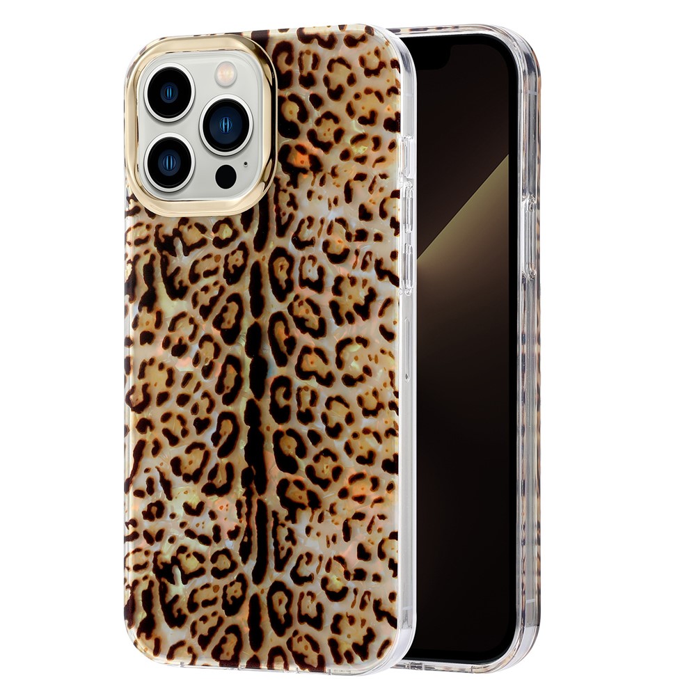 For iPhone 13 Pro Max Case Shockproof PC+TPU IMD Pattern Phone Cover - Y3-Leopard