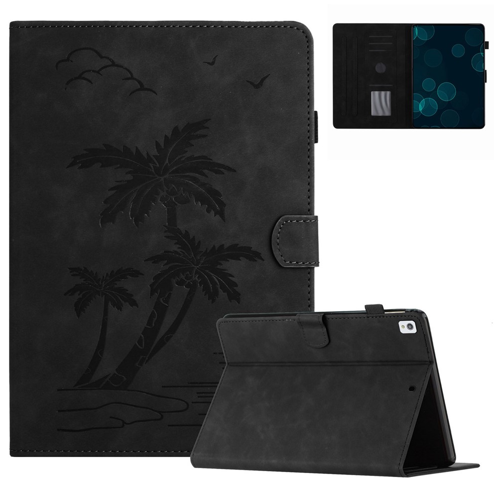 For iPad 10.2 (2020) / (2019) / iPad Air 10.5 inch (2019) / iPad Pro 10.5-inch (2017) Case PU Leather Cover Card Slots Stand - Black