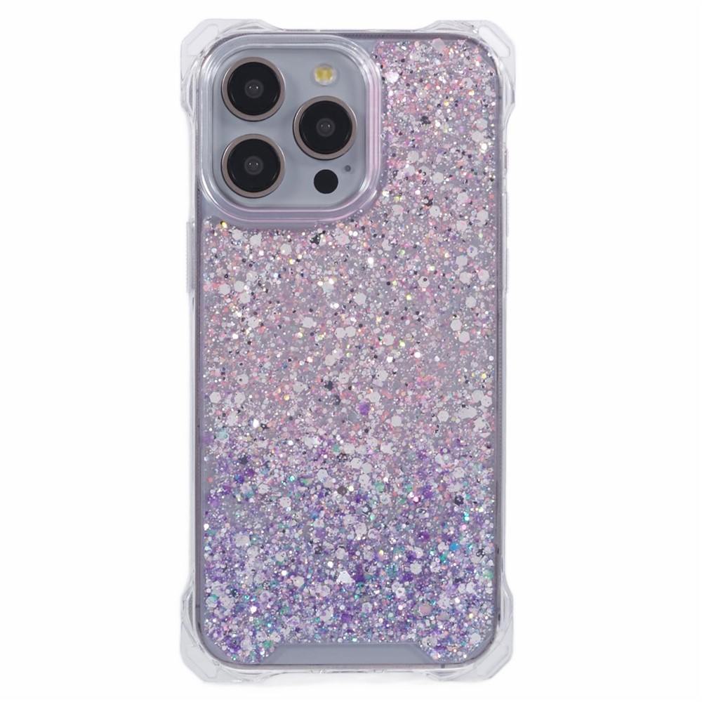 For iPhone 13 Pro Case TPU+Acrylic Phone Protective Cover Dual-Color Gradient Design - Pink+Purple