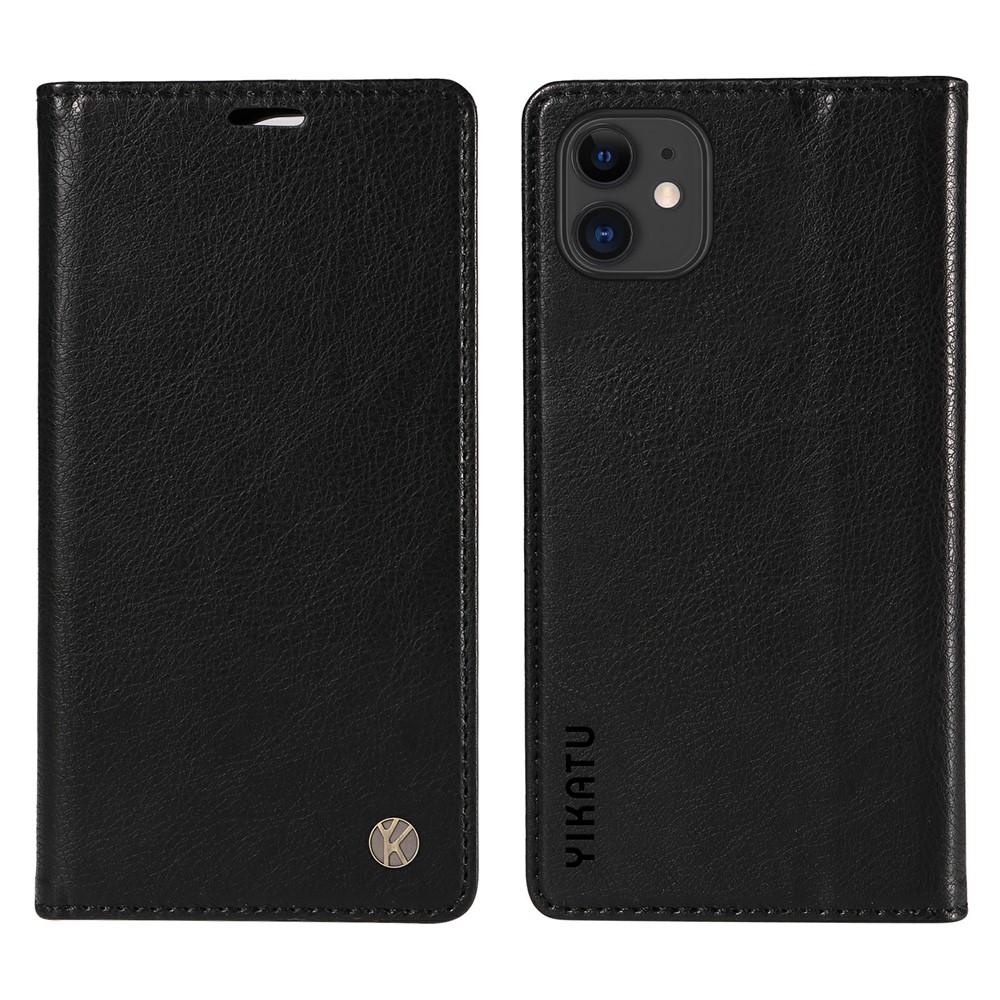 YIKATU YK-006 For iPhone 11 Case Wallet Card Slots PU Leather Protective Phone Cover - Black