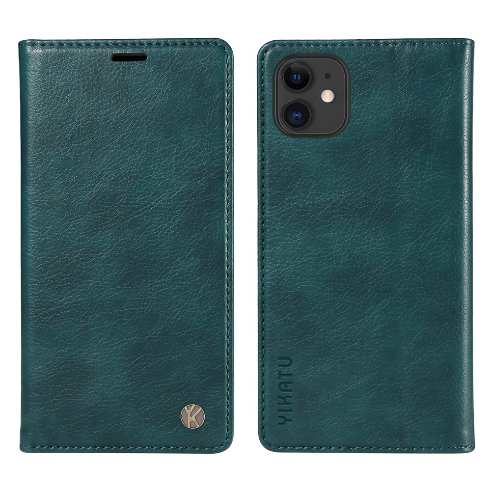 YIKATU YK-006 For iPhone 11 Case Wallet Card Slots PU Leather Protective Phone Cover - Blue