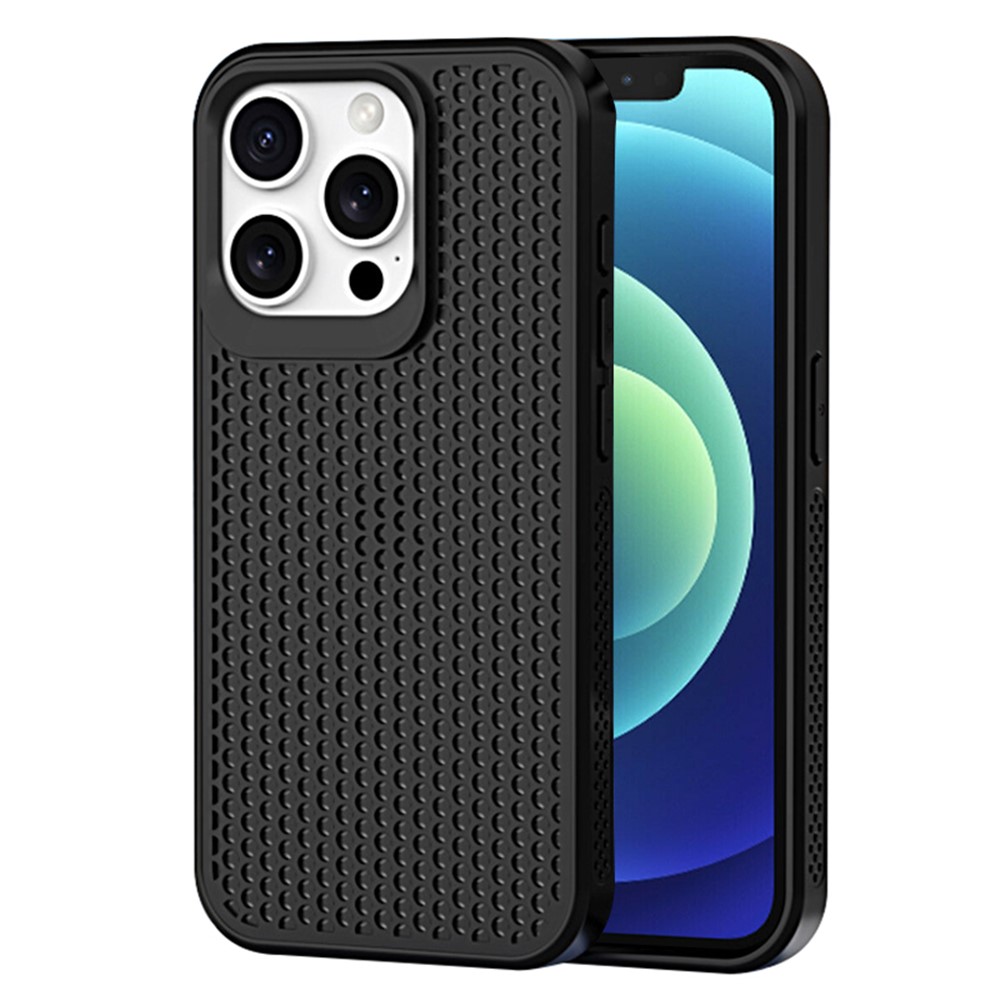 For iPhone 12 / 12 Pro Case Heat Dissipation PC+TPU Phone Cover Mobile Accessories Wholesale - Black