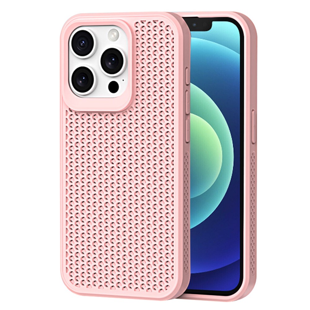 For iPhone 12 / 12 Pro Case Heat Dissipation PC+TPU Phone Cover Mobile Accessories Wholesale - Pink