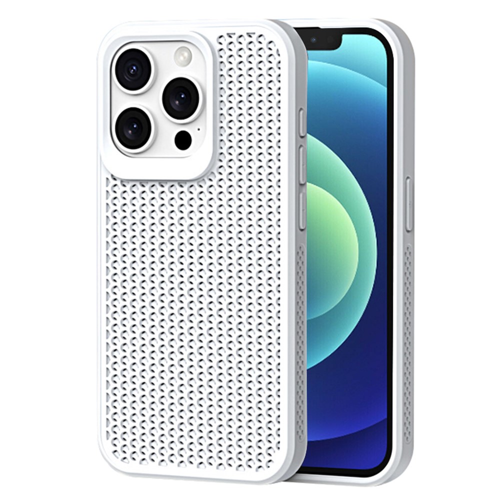 For iPhone 12 / 12 Pro Case Heat Dissipation PC+TPU Phone Cover Mobile Accessories Wholesale - White