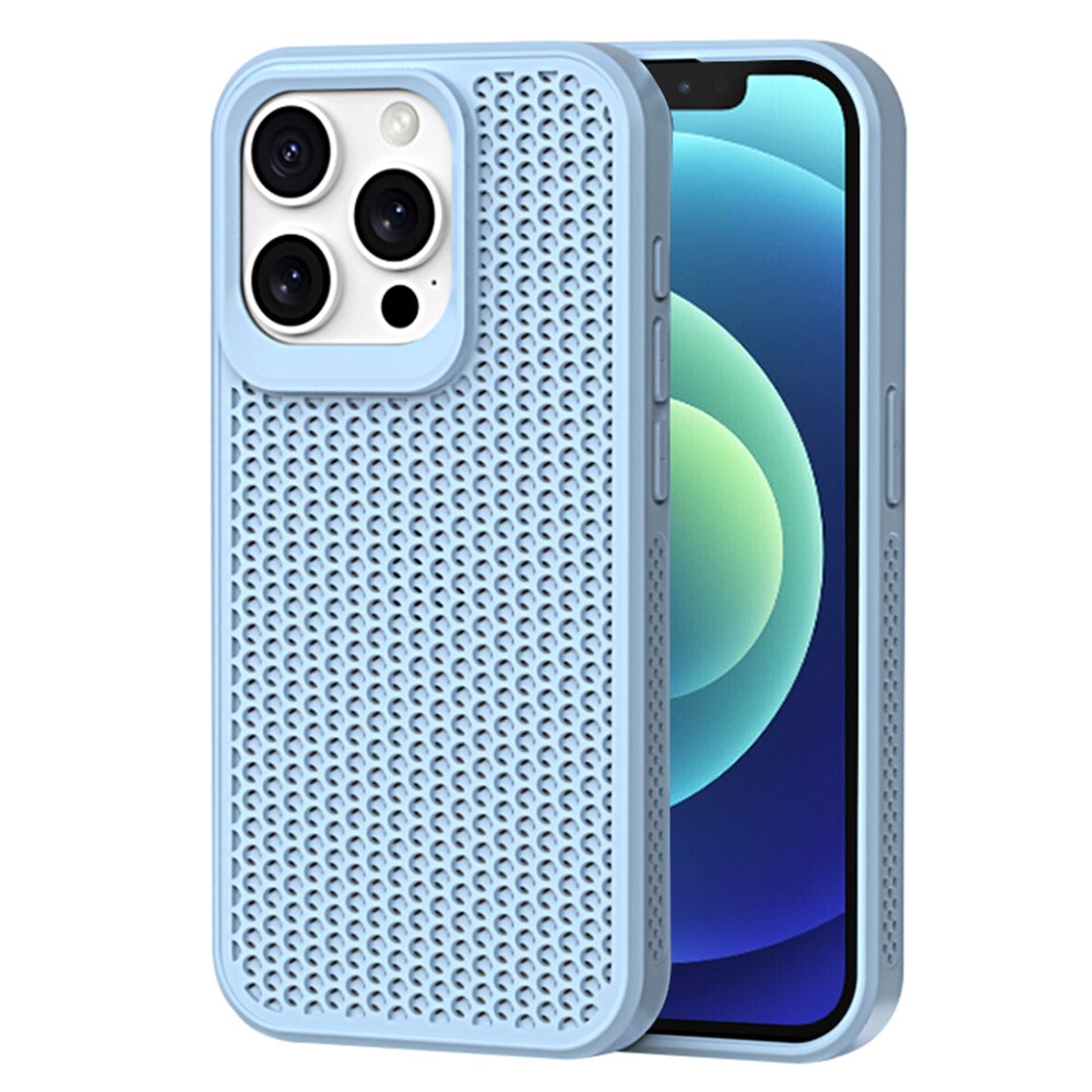 For iPhone 12 / 12 Pro Case Heat Dissipation PC+TPU Phone Cover Mobile Accessories Wholesale - Blue