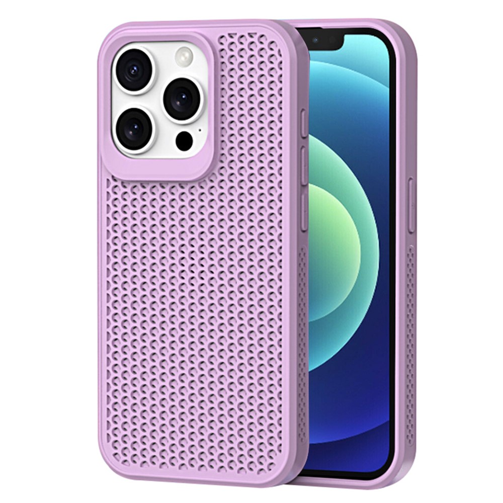 For iPhone 12 / 12 Pro Case Heat Dissipation PC+TPU Phone Cover Mobile Accessories Wholesale - Purple