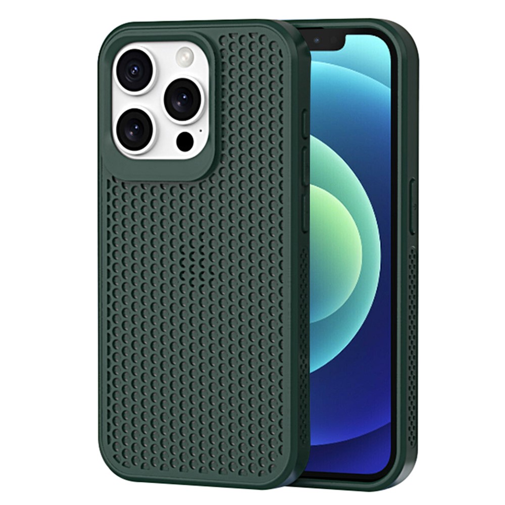 For iPhone 12 / 12 Pro Case Heat Dissipation PC+TPU Phone Cover Mobile Accessories Wholesale - Midnight Green
