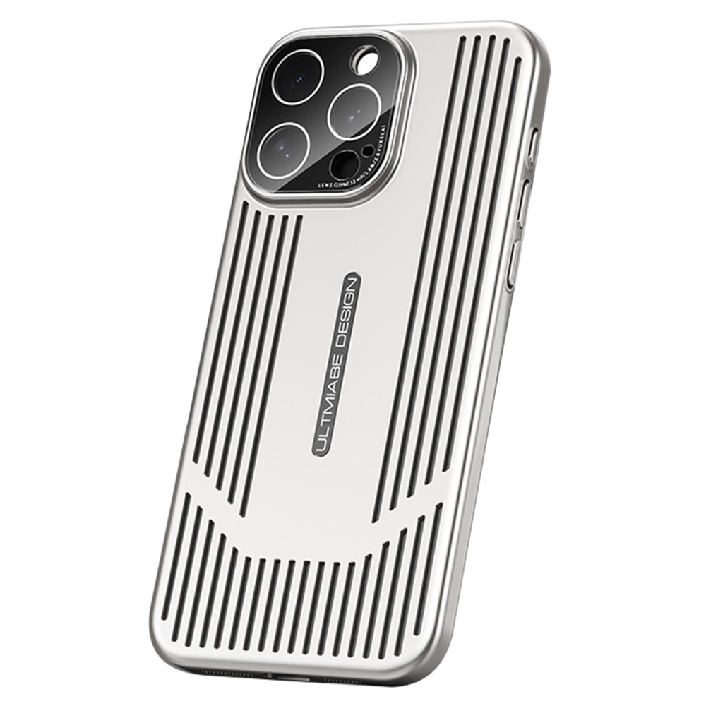 For iPhone 13 Pro Case Breathable Cooling Hard PC Shockproof Phone Cover with Lens Film - Silver