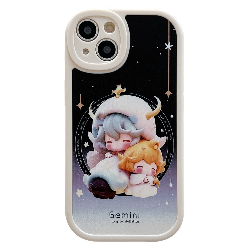 For iPhone 14 Case Soft TPU Pattern Printed Round Edge Phone Cover - Gemini
