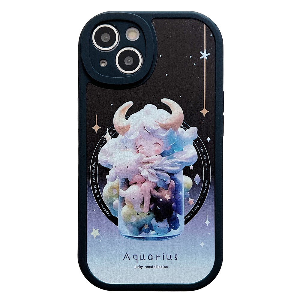 For iPhone 14 Case Soft TPU Pattern Printed Round Edge Phone Cover - Aquarius