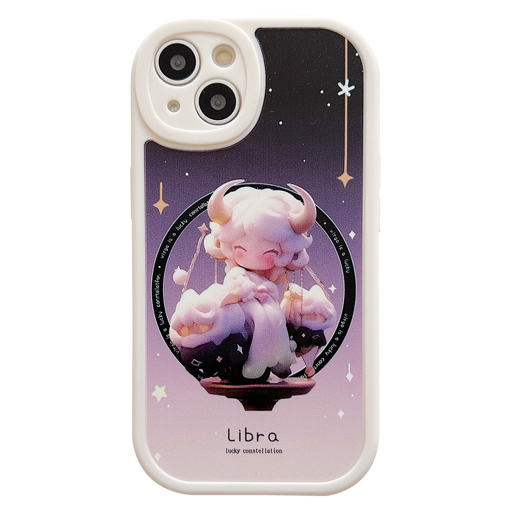 For iPhone 14 Case Soft TPU Pattern Printed Round Edge Phone Cover - Libra