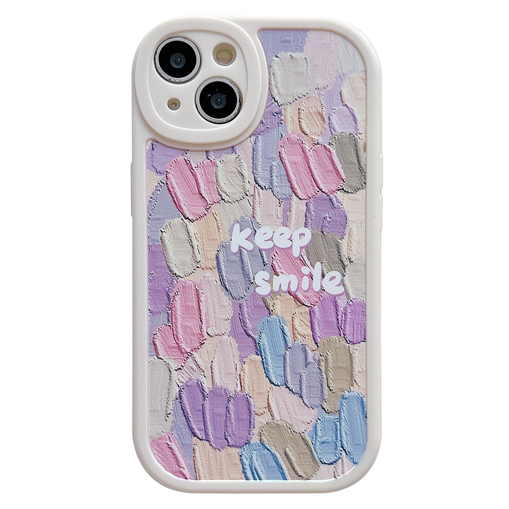 For iPhone 14 Case Soft TPU Pattern Printed Round Edge Phone Cover - Oil Patch