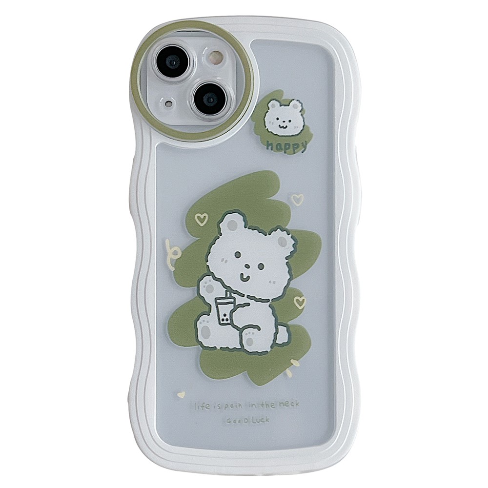For iPhone 13 Case Wave Shape Edge Anti-Scratch Phone Protector - Bears