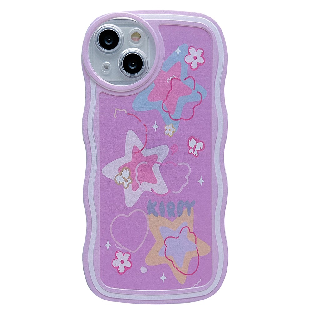 For iPhone 13 Case Wave Shape Edge Anti-Scratch Phone Protector - Color Stars