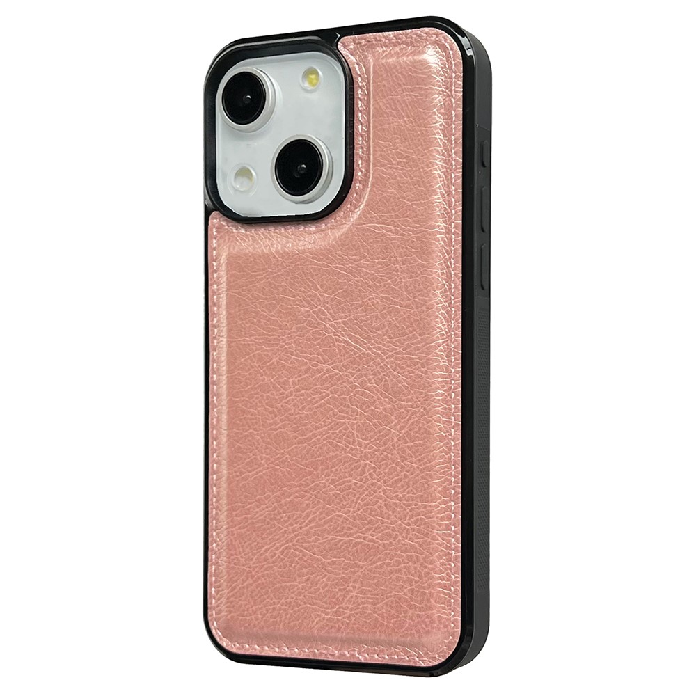 For iPhone 14 Case PU Leather+TPU Back Phone Cover Mobile Spares Wholesale - Rose Gold