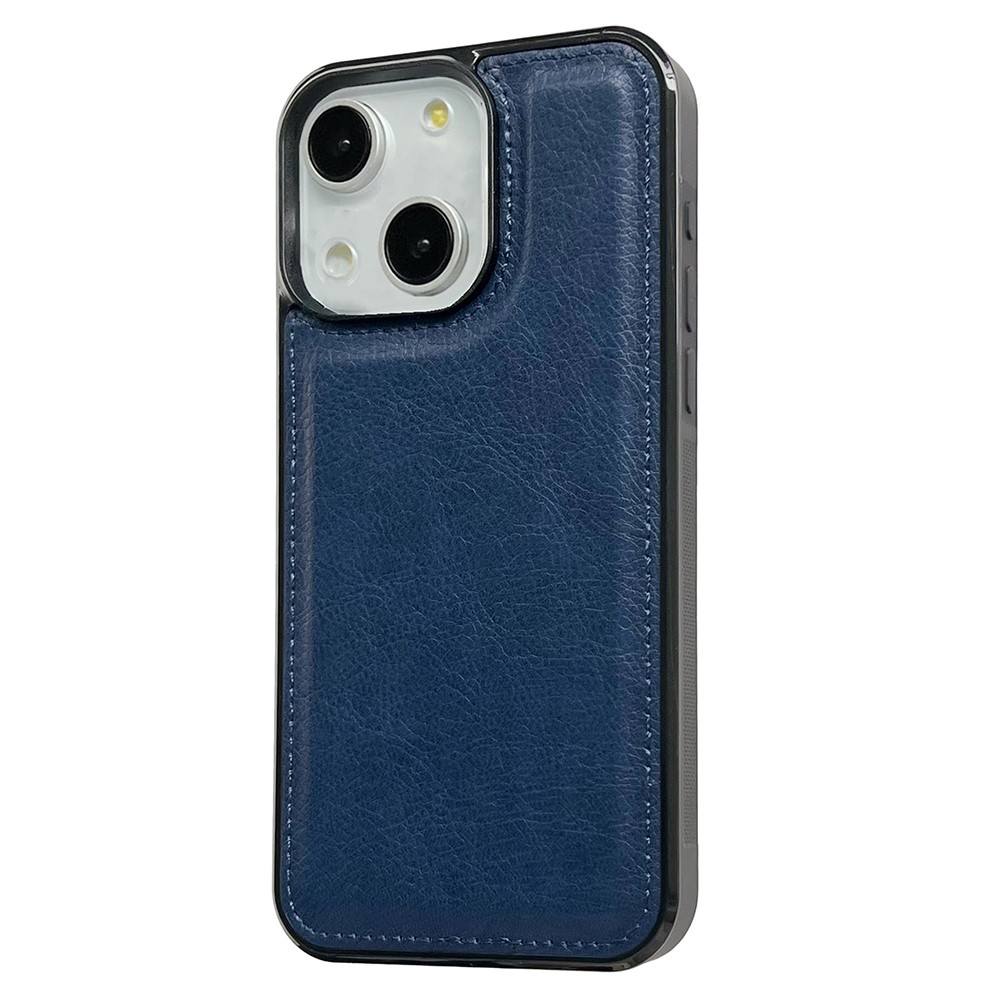 For iPhone 14 Case PU Leather+TPU Back Phone Cover Mobile Spares Wholesale - Sapphire