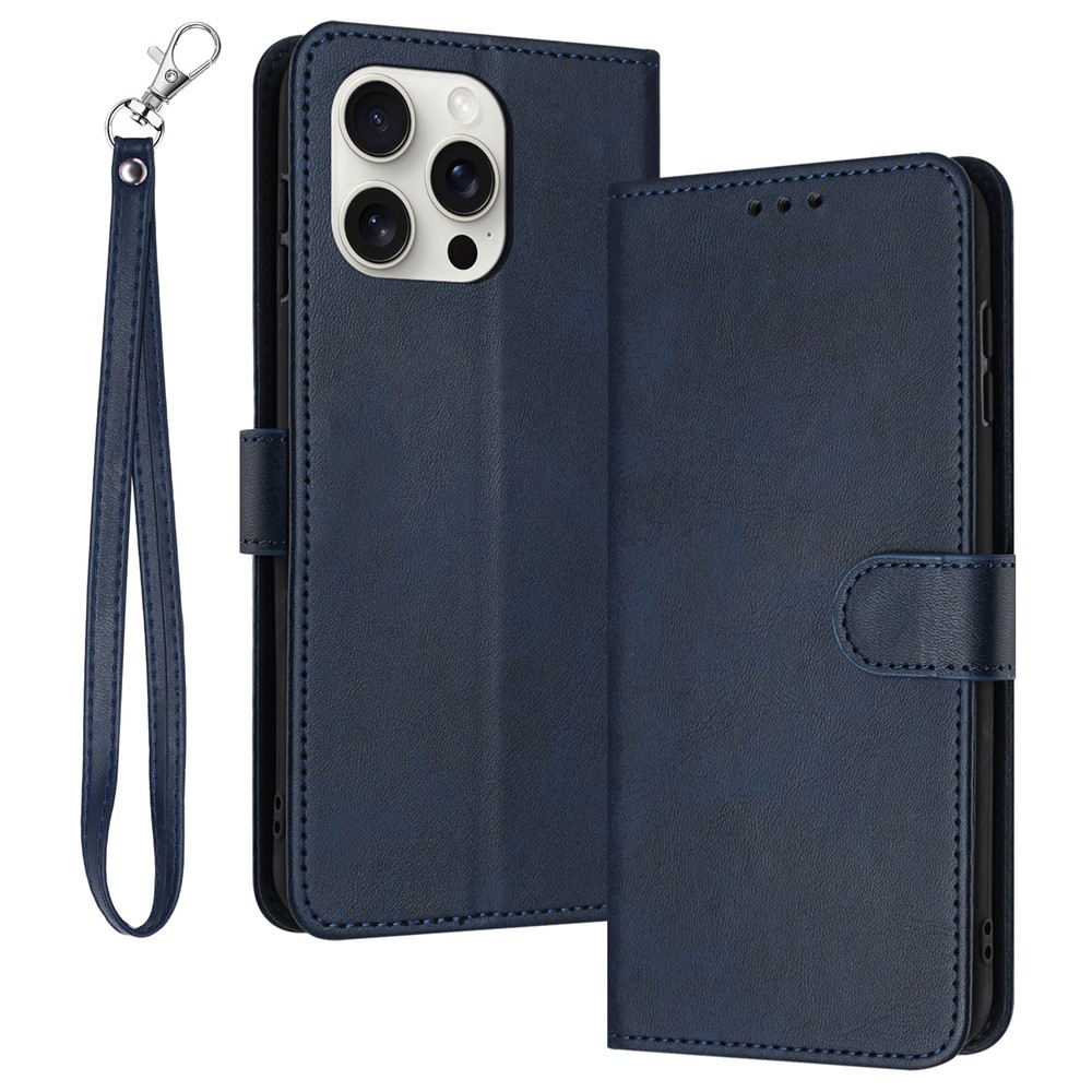 For iPhone 13 Pro 6.1 Inch PU Leather Case Calf Texture Wallet Phone Cover Mobile Accessories Supplier - Sapphire