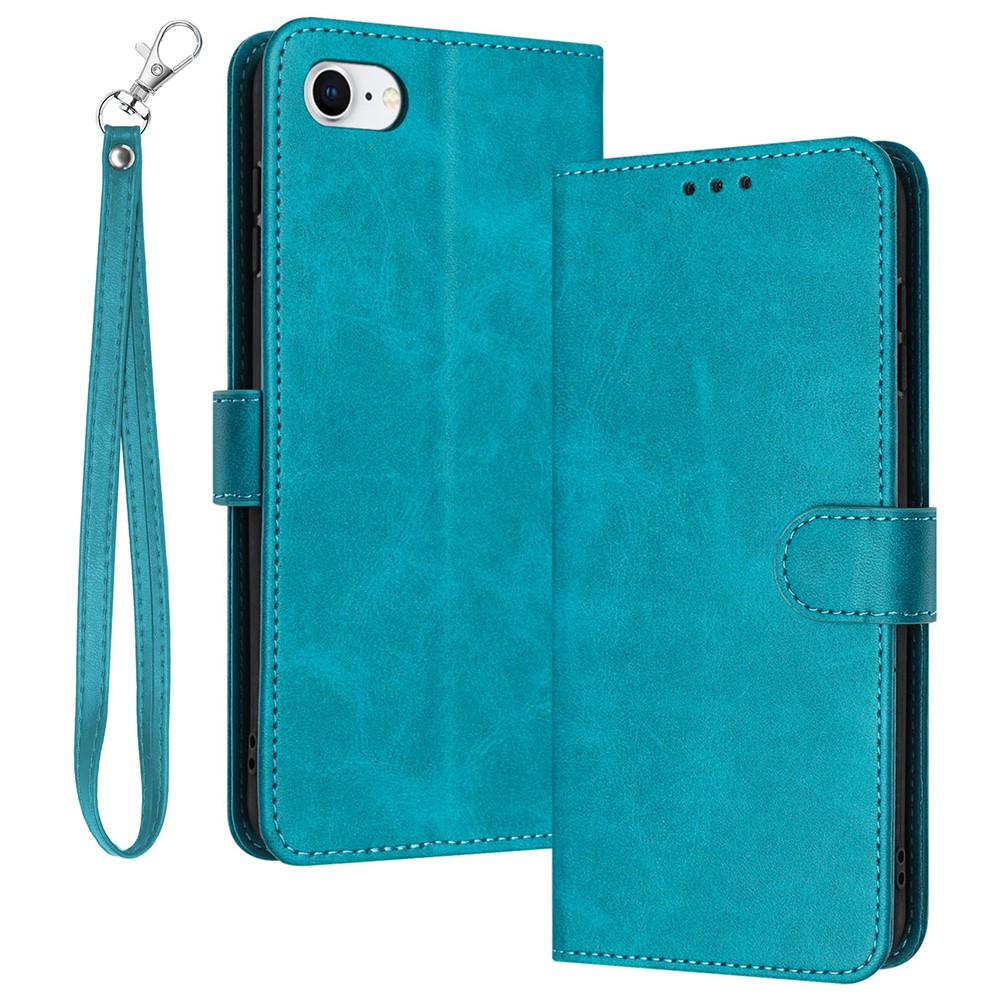 For Iphone 6 / 7 / 8 / SE (2020) / SE (2022) Shockproof Leather Phone Cases Calf Texture Stand Cover Wallet - Green