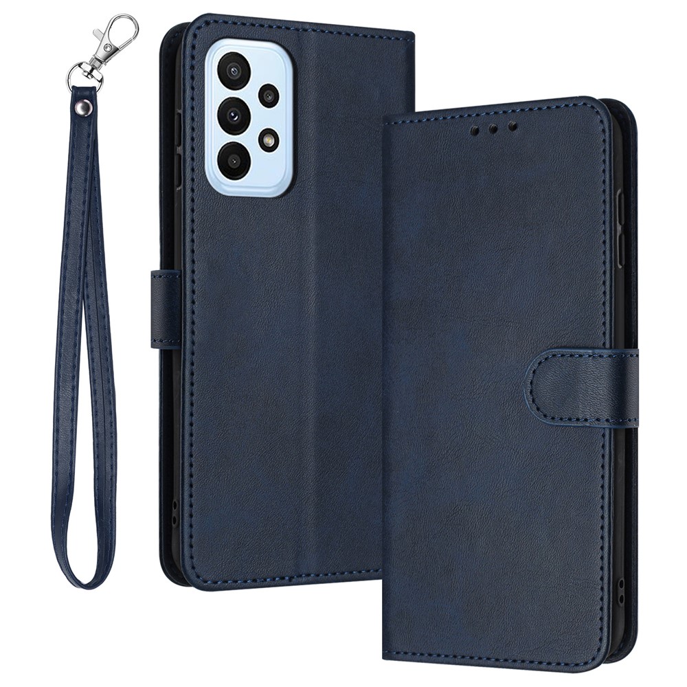 For Samsung Galaxy A32 4G (EU Version) Case Solid Color Flip Stand Leather Cover   Cell Phone Accessories - Sapphire