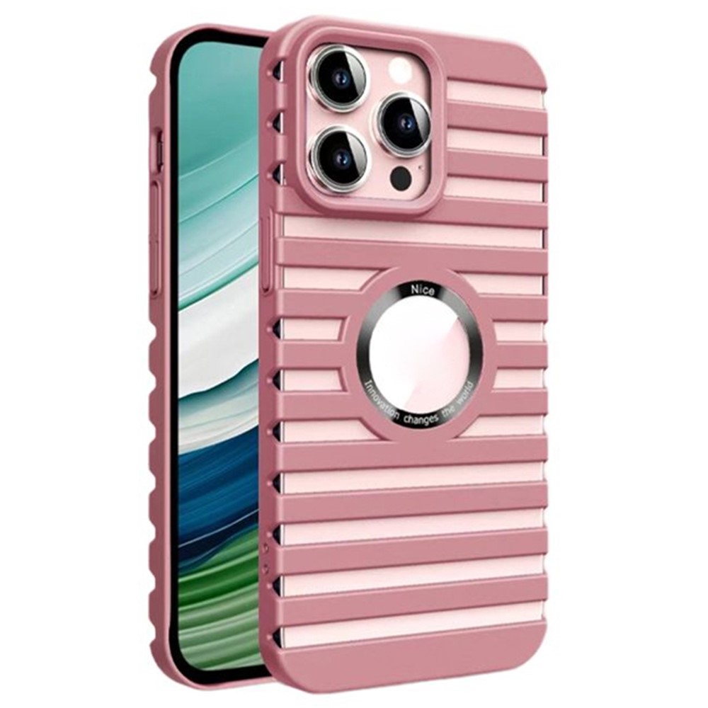 For iPhone 13 Pro Compatible with Magsafe Heat Dissipation Case Hollow-Out PC Phone Cover - Pink