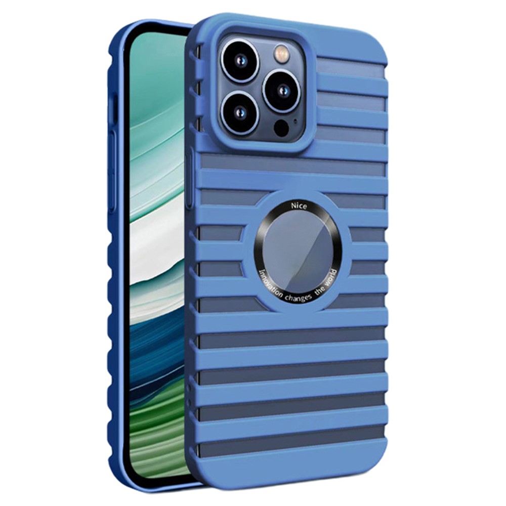 For iPhone 13 Pro Compatible with Magsafe Heat Dissipation Case Hollow-Out PC Phone Cover - Blue