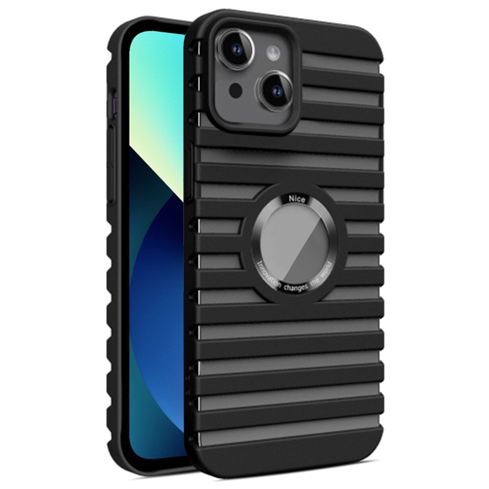 For iPhone 13 PC Phone Case Compatible with Magsafe Heat Dissipation Hollow Back Cover - Black