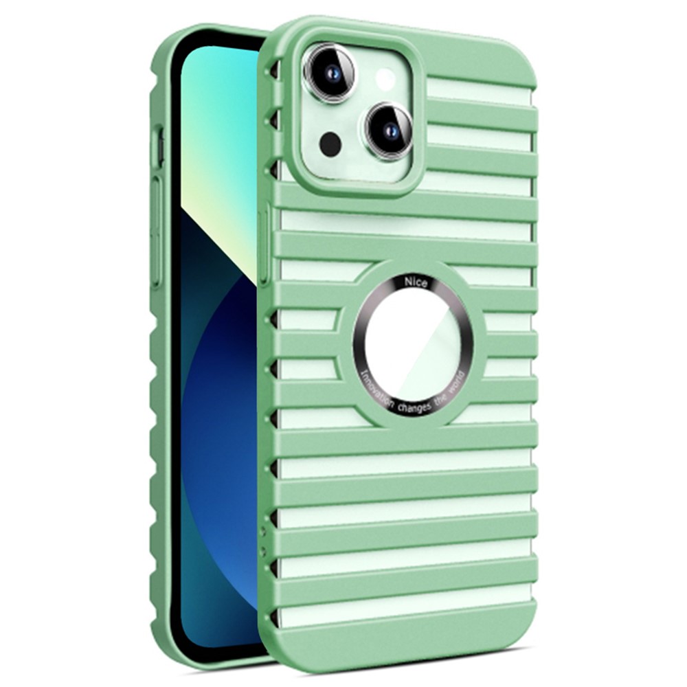 For iPhone 13 PC Phone Case Compatible with Magsafe Heat Dissipation Hollow Back Cover - Green
