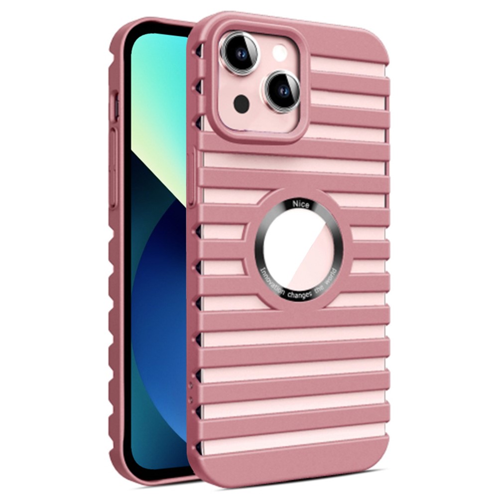 For iPhone 13 PC Phone Case Compatible with Magsafe Heat Dissipation Hollow Back Cover - Pink