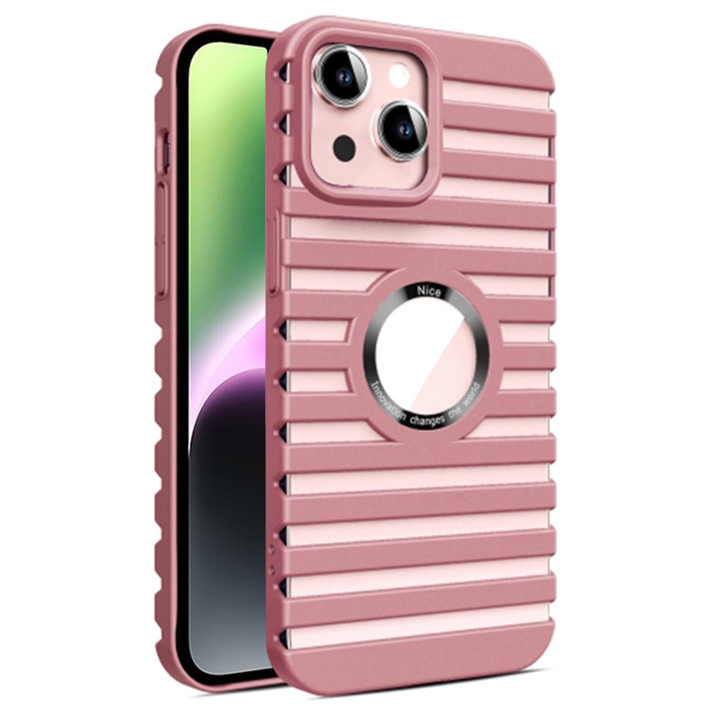 For iPhone 14 Case Compatible with Magsafe Heat Dissipation Hollow-Out PC Phone Cover - Pink