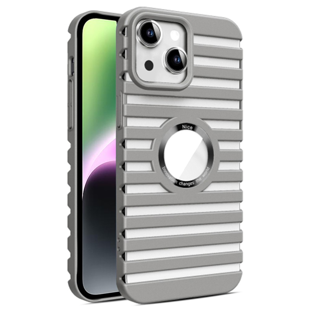 For iPhone 14 Case Compatible with Magsafe Heat Dissipation Hollow-Out PC Phone Cover - Grey