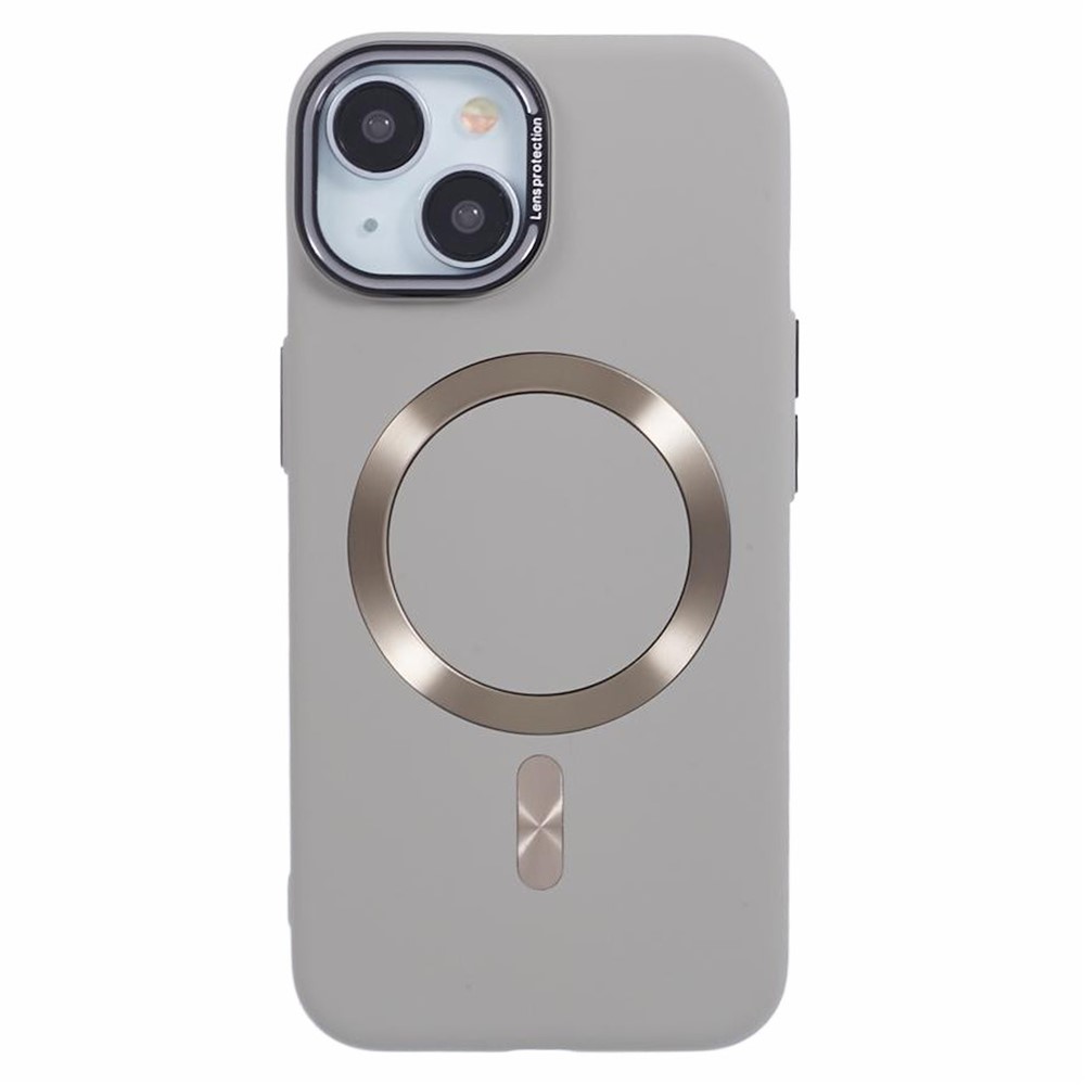 MMKK Series for iPhone 15 Plus Magnetic Case Ultra Slim PC Phone Cover Compatible with MagSafe - Titanium Grey