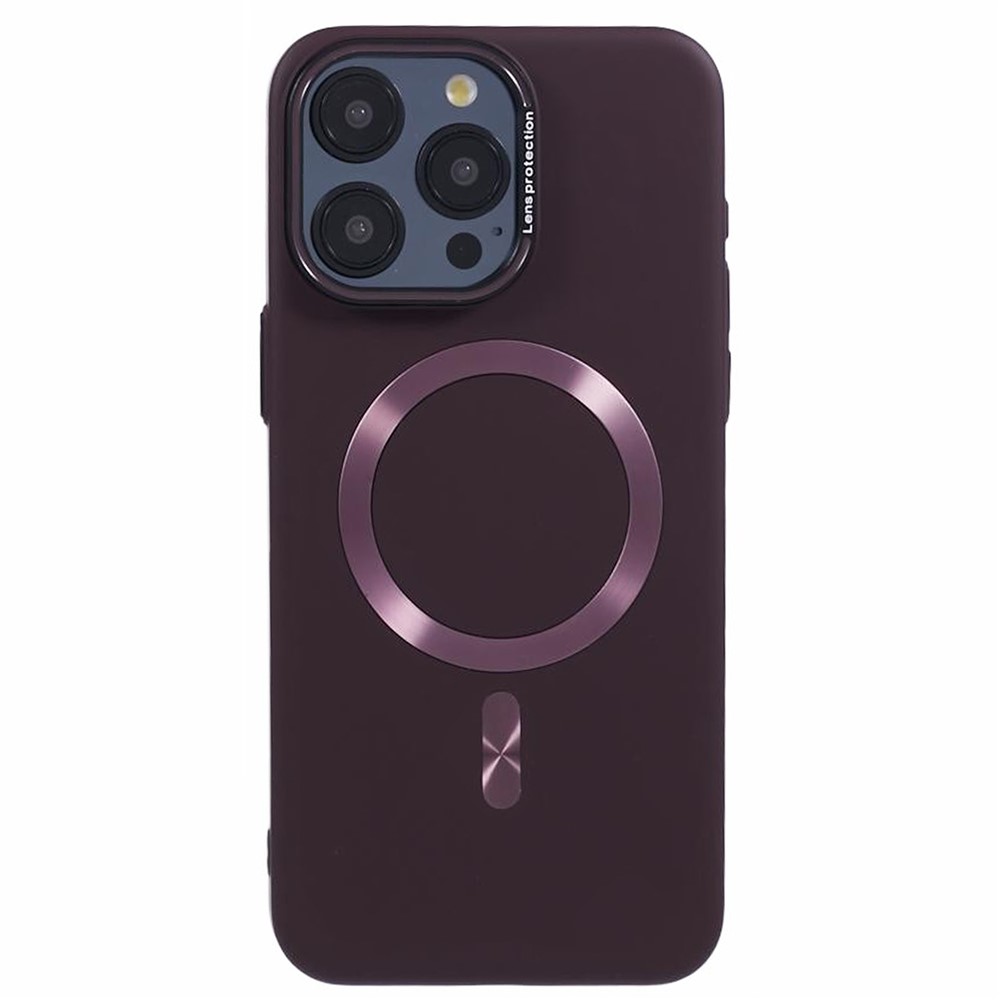 MMKK Series for iPhone 12 / 12 Pro Magnetic Case Rubberized Hard Plastic Defender Cover - Wine Red