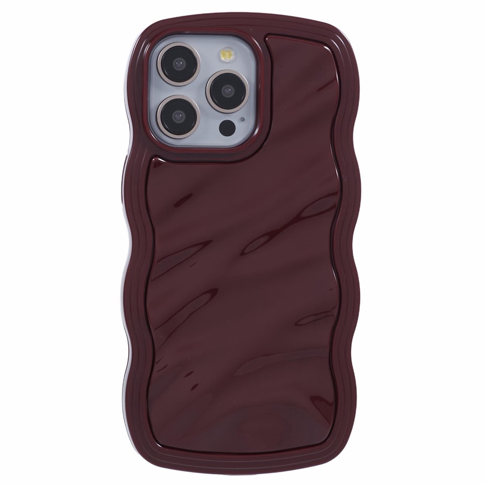 WT Series for iPhone 12 / 12 Pro Case Wavy Edge Shockproof TPU+PC Phone Cover - Wine Red