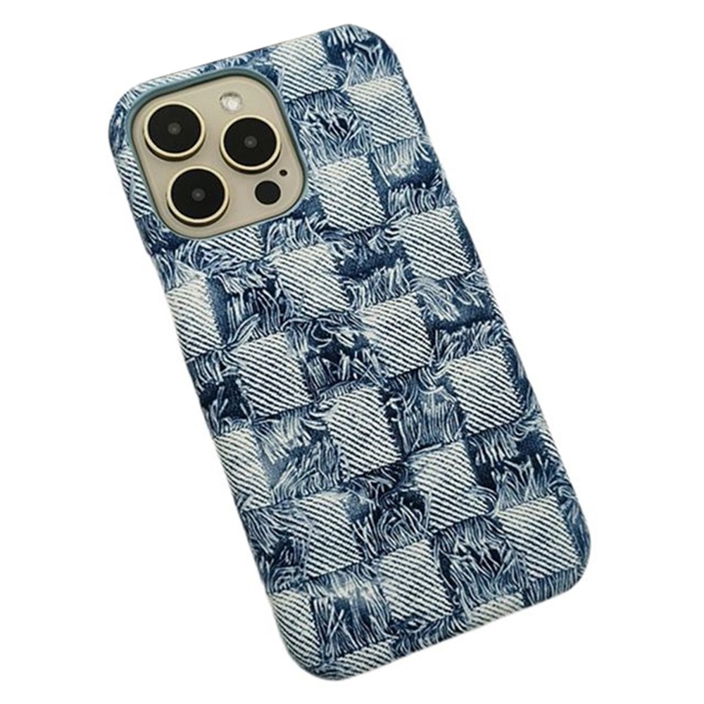For iPhone 13 Pro Wholesale Phone Case Shockproof Jeans Texture PU+PC Phone Cover - Sky Blue