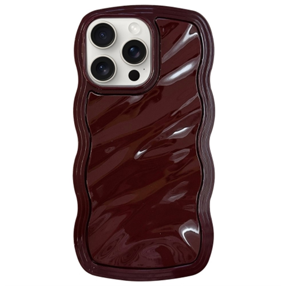 For iPhone 13 Pro Max Case Anti-Scratch TPU Phone Cover with Water Ripple Design - Wine Red