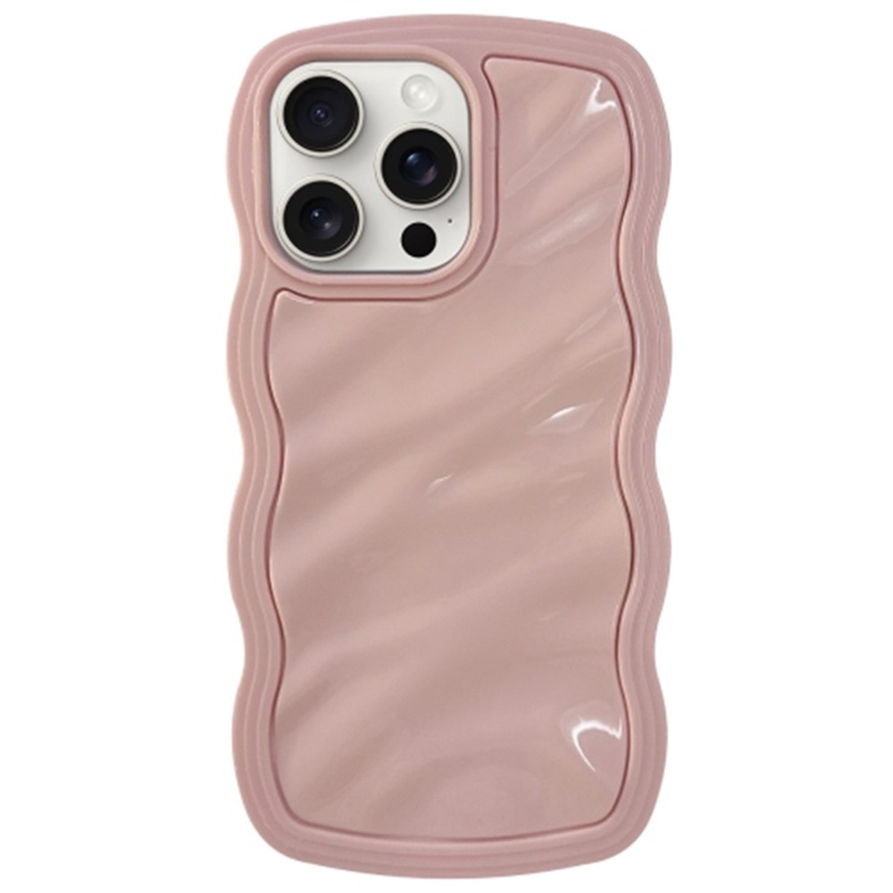 For iPhone 13 Pro Max Case Anti-Scratch TPU Phone Cover with Water Ripple Design - Pink