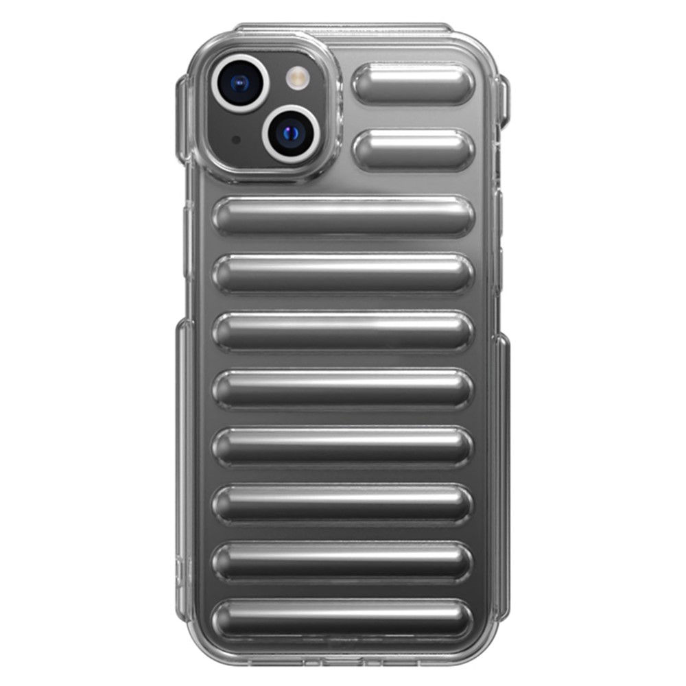 Capsule Series for iPhone 14 Case Internal Groove Design TPU Phone Cover - Transparent Grey