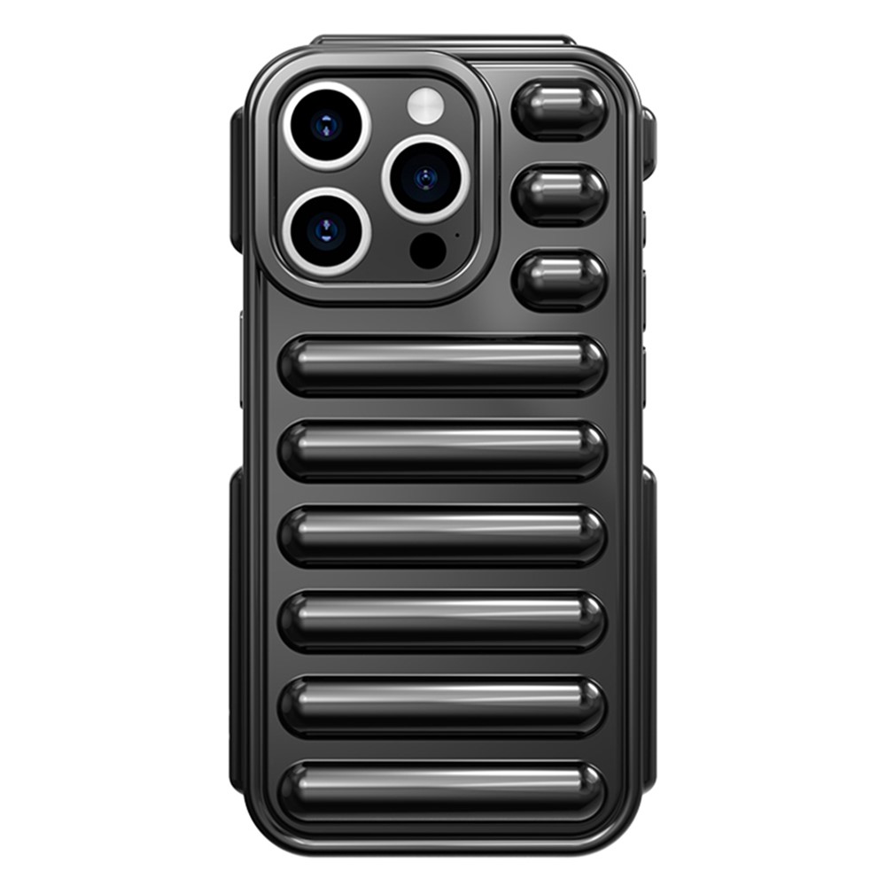 Capsule Series for iPhone 13 Pro 6.1 inch Case Ribbed TPU Shockproof Phone Back Cover - Black