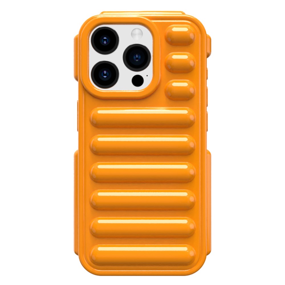 Capsule Series for iPhone 13 Pro 6.1 inch Case Ribbed TPU Shockproof Phone Back Cover - Orange