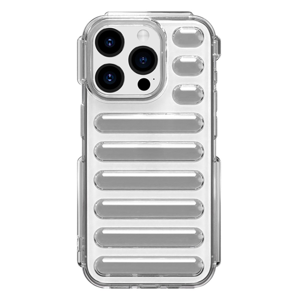Capsule Series for iPhone 13 Pro 6.1 inch Case Ribbed TPU Shockproof Phone Back Cover - Transparent