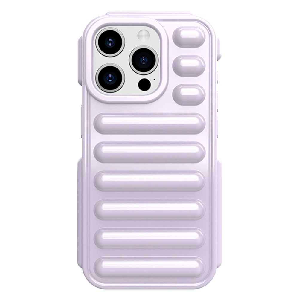 Capsule Series for iPhone 13 Pro 6.1 inch Case Ribbed TPU Shockproof Phone Back Cover - Purple