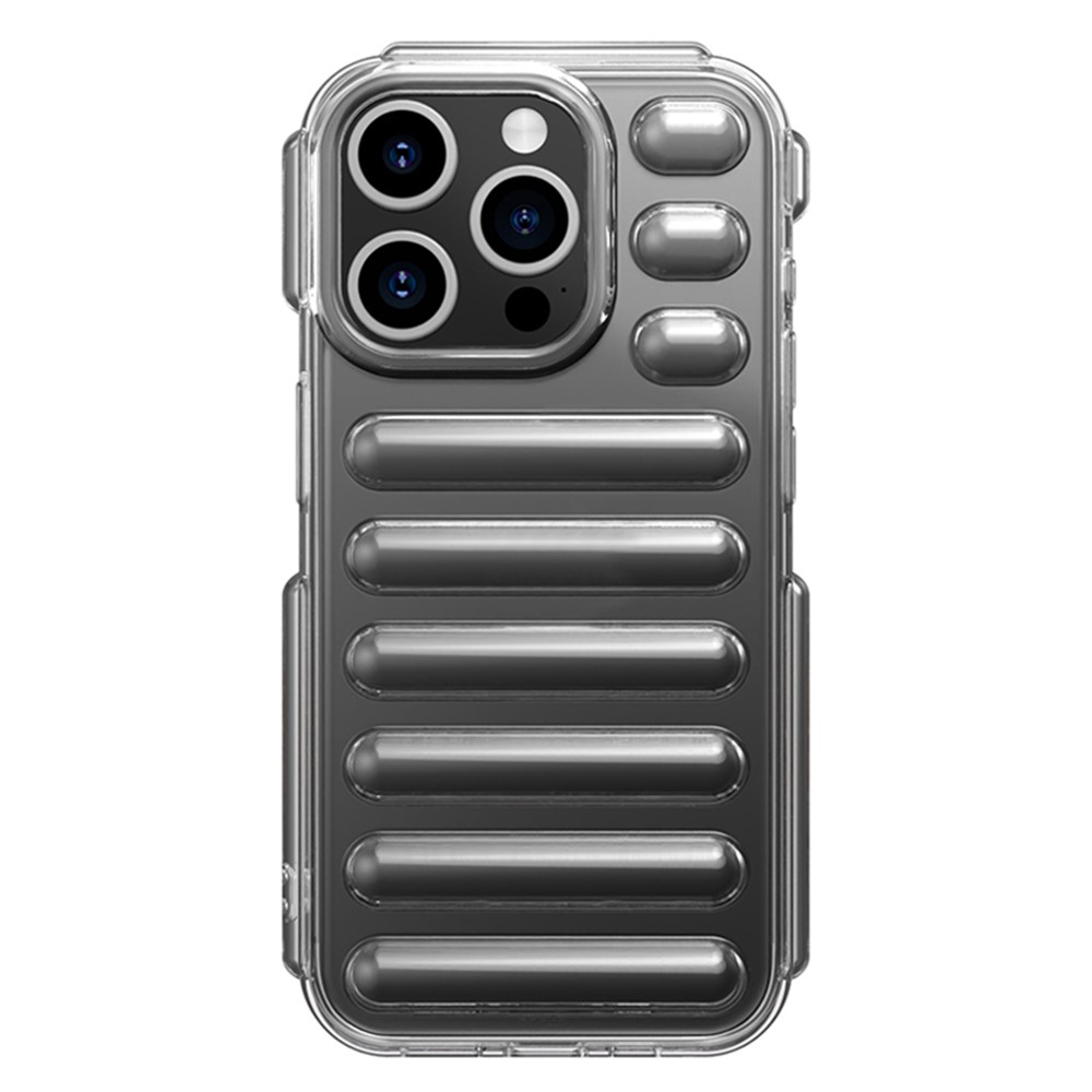 Capsule Series for iPhone 13 Pro Max Case Ribbed TPU Soft Back Protective Cover - Transparent Grey