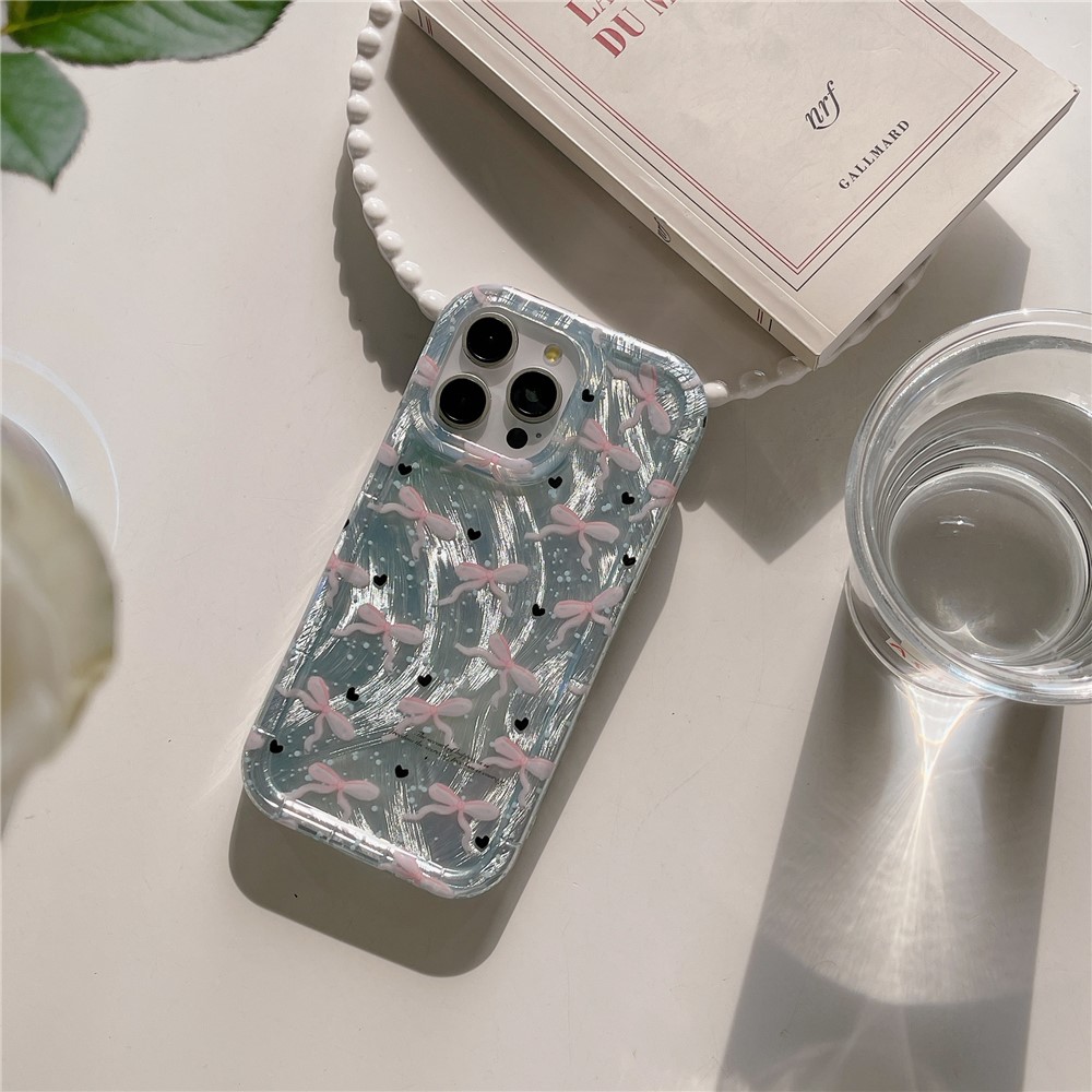 For iPhone 13 Pro TPU Case IMD Pattern Printing Protective Phone Cover - Green Bowknot