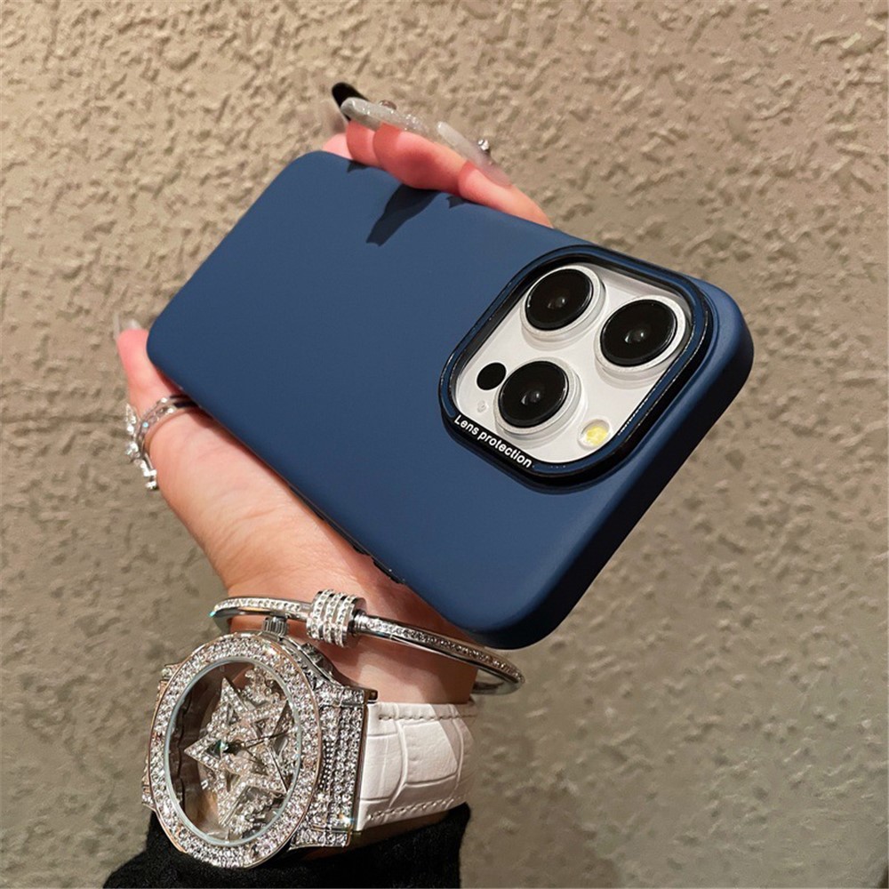 Metal+PC Phone Case for iPhone 13 Pro Max Matte Finished Phone Cover Wholesale Mobile Supplier - Sapphire