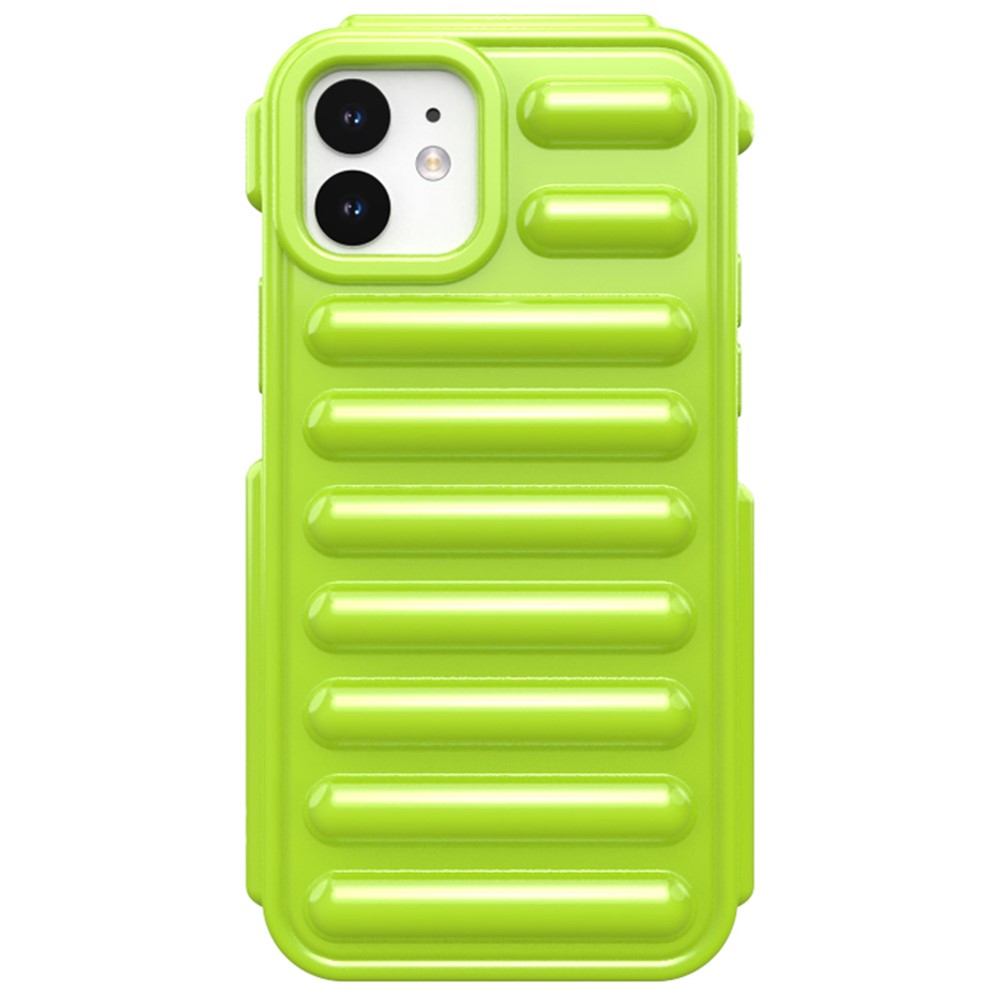Capsule Series for iPhone 12 TPU Case Drop-proof Ribbed Soft Phone Cover - Green