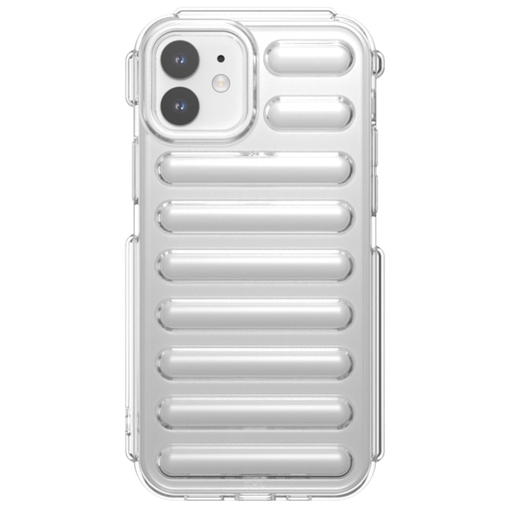 Capsule Series for iPhone 12 TPU Case Drop-proof Ribbed Soft Phone Cover - Transparent