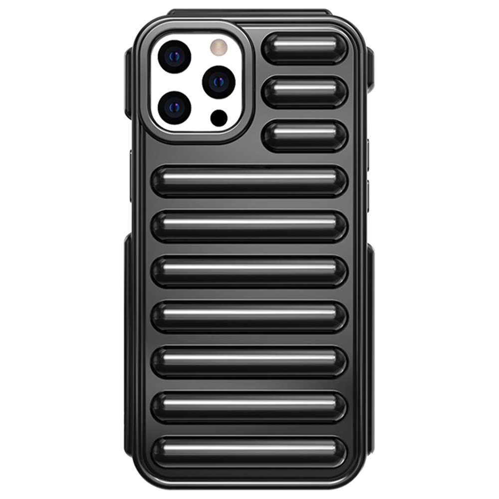 Capsule Series for iPhone 12 Pro Case Ribbed Protective Soft TPU Phone Cover - Black