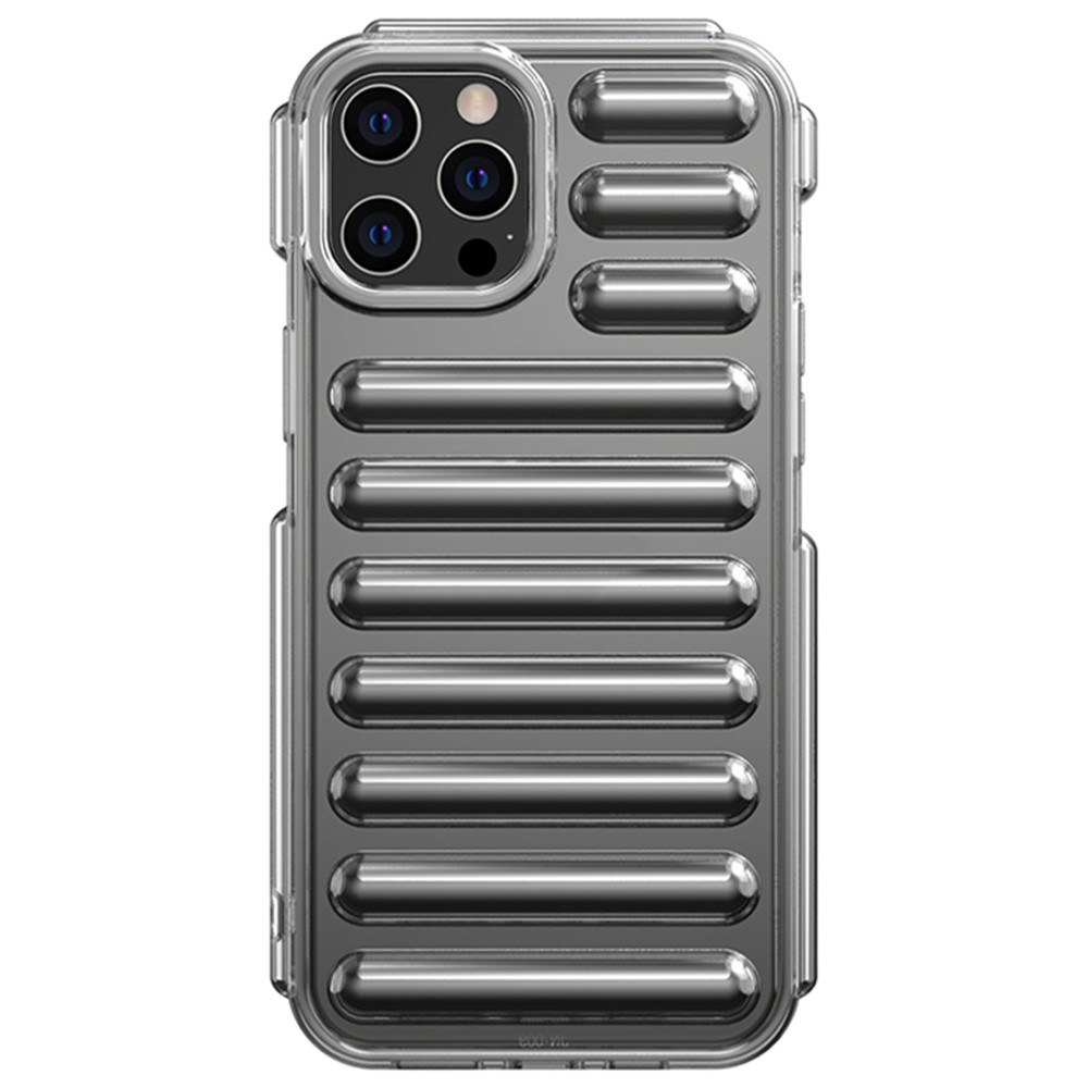 Capsule Series for iPhone 12 Pro Case Ribbed Protective Soft TPU Phone Cover - Transparent Grey