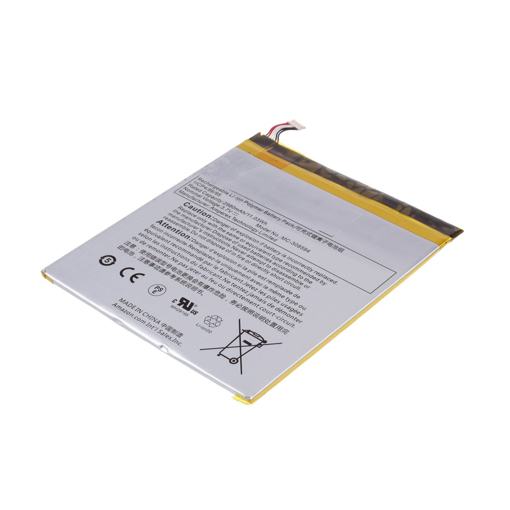 Assembly 3.7V 2980mAh 11.03Wh Battery Replacement for Amazon Kindle Fire 7 5th Gen SV98LN MC-308594-3