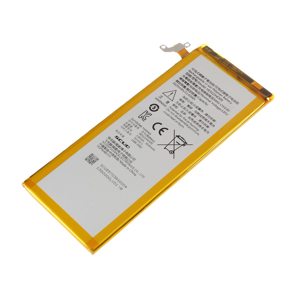 Montagem 3.85V 3020mah 11.63wh Substituição Da Bateria (sem Logotipo) Para Afiado Z3 L900S FS8009 HE312 / HE309-3
